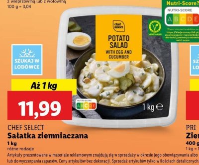 Sa艂atka ziemniaczana z jajkiem i og贸rkiem Chef select promocja