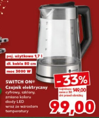 Czajnik elektryczny cyfrowy SWITCH ON promocja w Kaufland