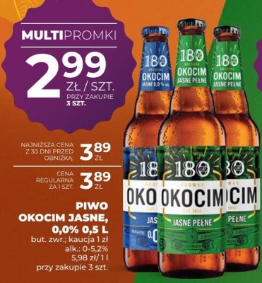 Piwo Okocim Jasne 0,0% 0,5 L promocja w Duży Ben