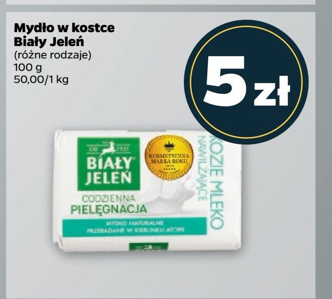 Mydło naturalne hipoalergiczne premium z kozim mlekiem i lnem folia Biały jeleń kozie mleko promocja