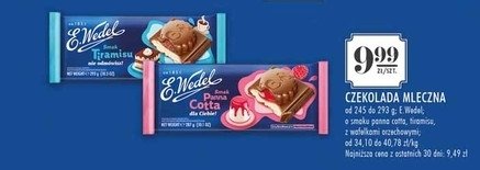 Czekolada mleczna o smaku tiramisu Wedel promocja