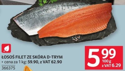 Łosoś filet ze skórą D-Trim promocja w Selgros