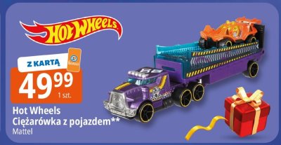 Hot Wheels Ciężarówka z pojazdem Mattel promocja w Leclerc