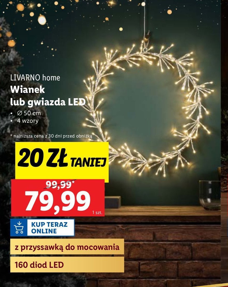 Wianek led 50 cm LIVARNO HOME promocja