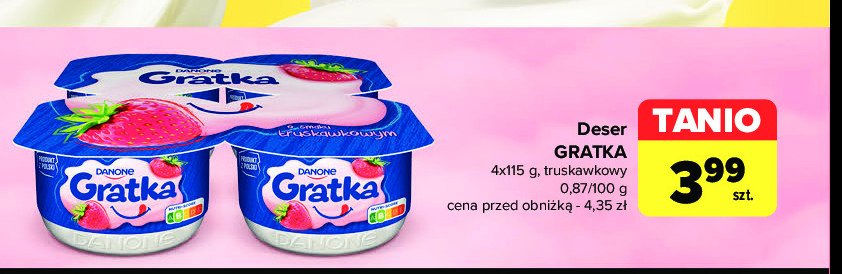 Jogurt truskawka Danone gratka promocja w Carrefour Market