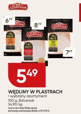 Wędliny w plastrach Balcerzak promocja w Chata Polska