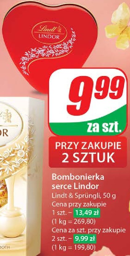 Bombonierka serce Lindt lindor promocja w Dino