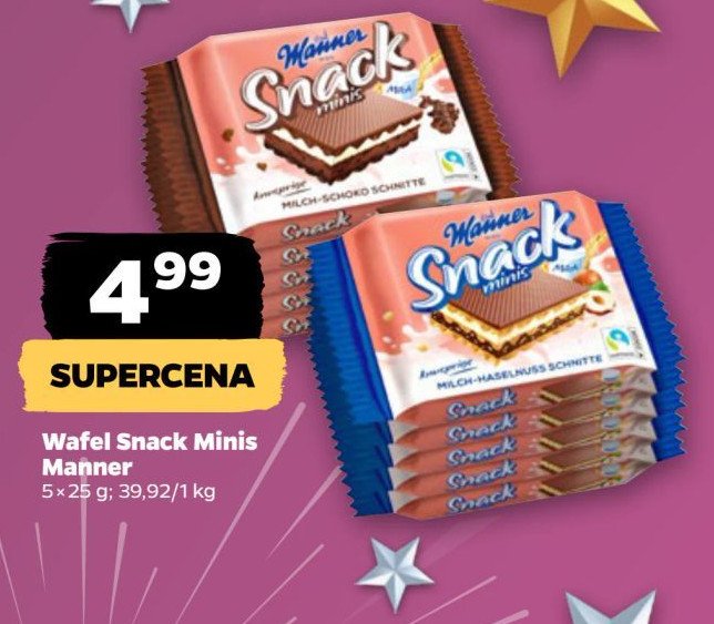 Wafelki czekoladowe Manner promocja w Netto