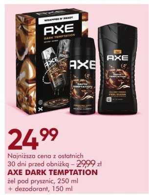 Zestaw kosmetyków AXE DARK TEMPTATION żel pod prysznic 250 ml + dezodorant 150 ml promocja w Super-Pharm