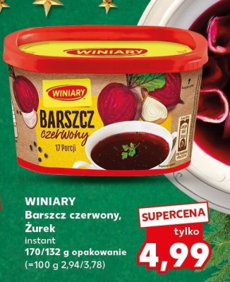 Barszcz czerwony, Żurek instant Winiary 170/132 g opakowanie promocja w Kaufland