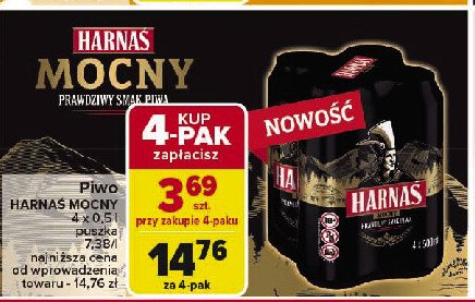 Piwo HARNAŚ MOCNE Harnaś promocja w Carrefour