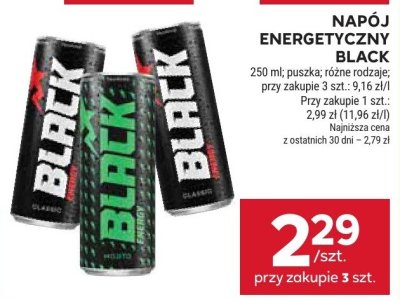 Napój energetyczny Black promocja w Stokrotka