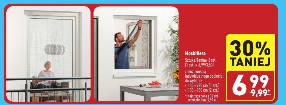 Moskitiera 130 x 150 cm biała promocja