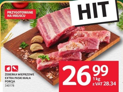 Mięso żeberka wieprzowe extra paski mała porcja promocja w Selgros