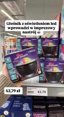 Głośnik Disco Light Speaker z oświetleniem LED Bluetooth 5W RMS promocja w Action
