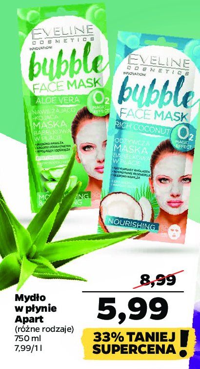 Maseczka odżywcza kokos Eveline bubble face mask promocja