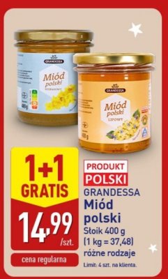 Miód polski GRANDESSA promocja w Aldi