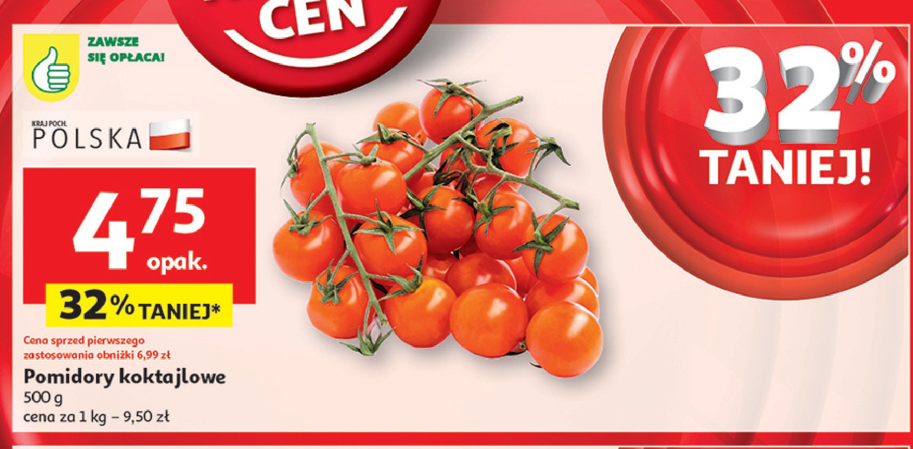 Pomidory koktajlowe Podniesiony kciuk promocja w Auchan