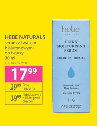 Serum z kwasem hialuronowym HEBE NATURALS promocja