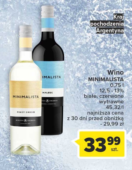 Wino Minimalista malbec promocja