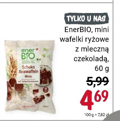 Wafelki ryżowe z mleczną czekoladą Enerbio promocja