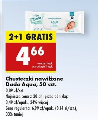 Chusteczki nawilżane aqua Dada promocja