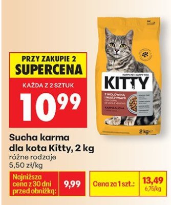 Karma sucha dla kota, różne rodzaje Kitty promocja w Biedronka