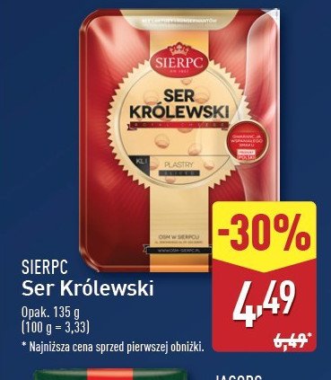 Ser królewski Sierpc promocja w Aldi