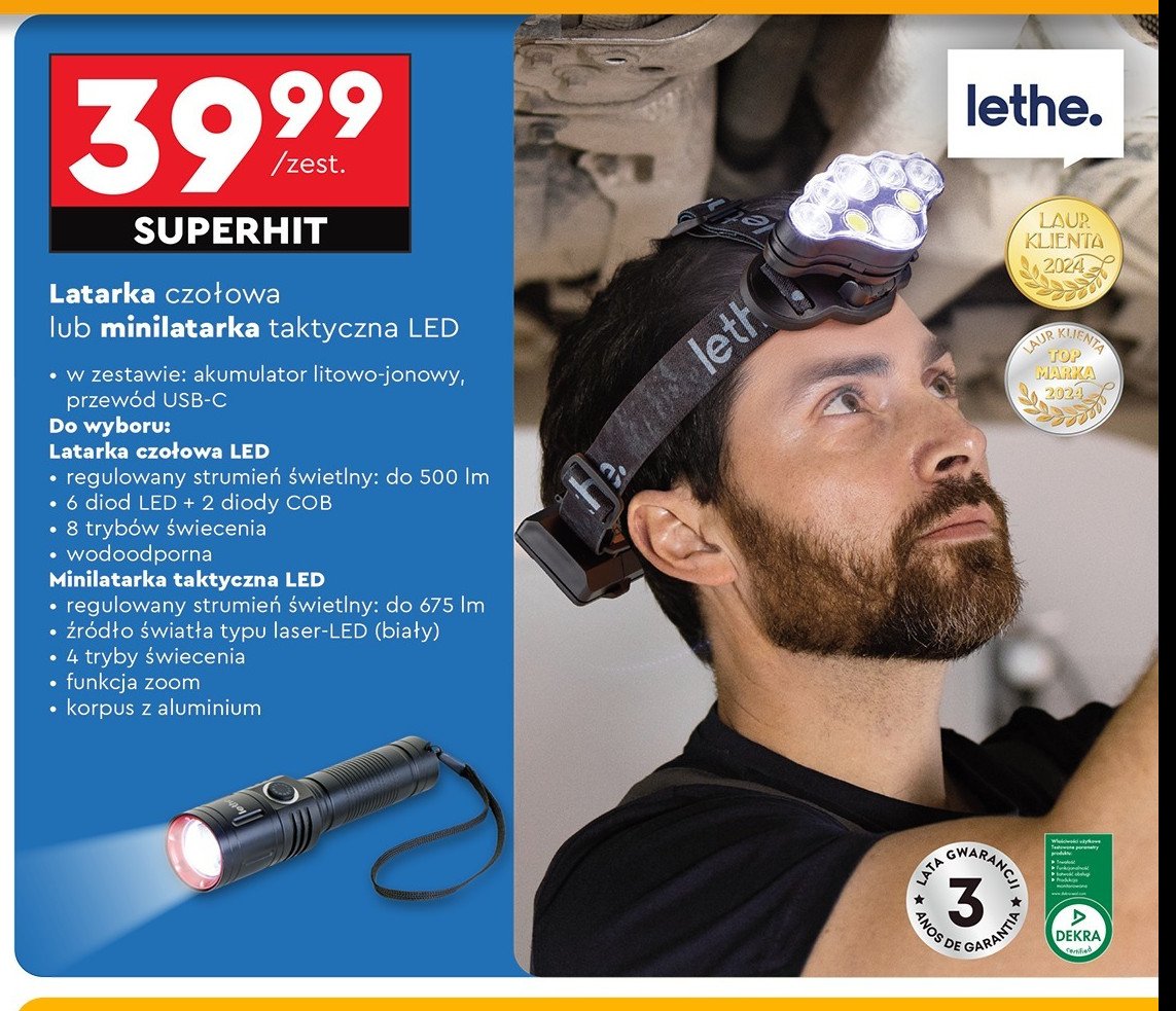 Latarka czołowa Lethe promocja w Biedronka
