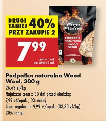 Podpałka do grilla wełna drzewna Fire & flame promocja