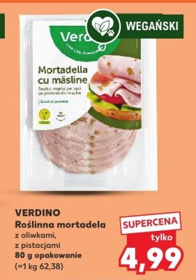 Roślinna mortadela z oliwkami, z pistacjami promocja w Kaufland