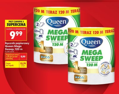 Ręcznik papierowy Mega Sweep, 120 m promocja w Biedronka
