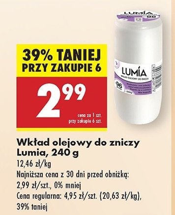 Wkład olejowy do zniczy 240 g 96 h Lumia promocja w Biedronka