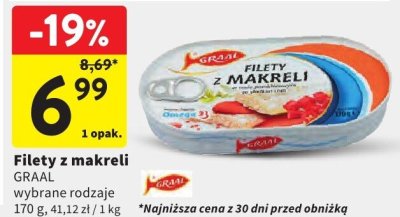 Filety z makreli GRAAL wybrane rodzaje promocja w Intermarche