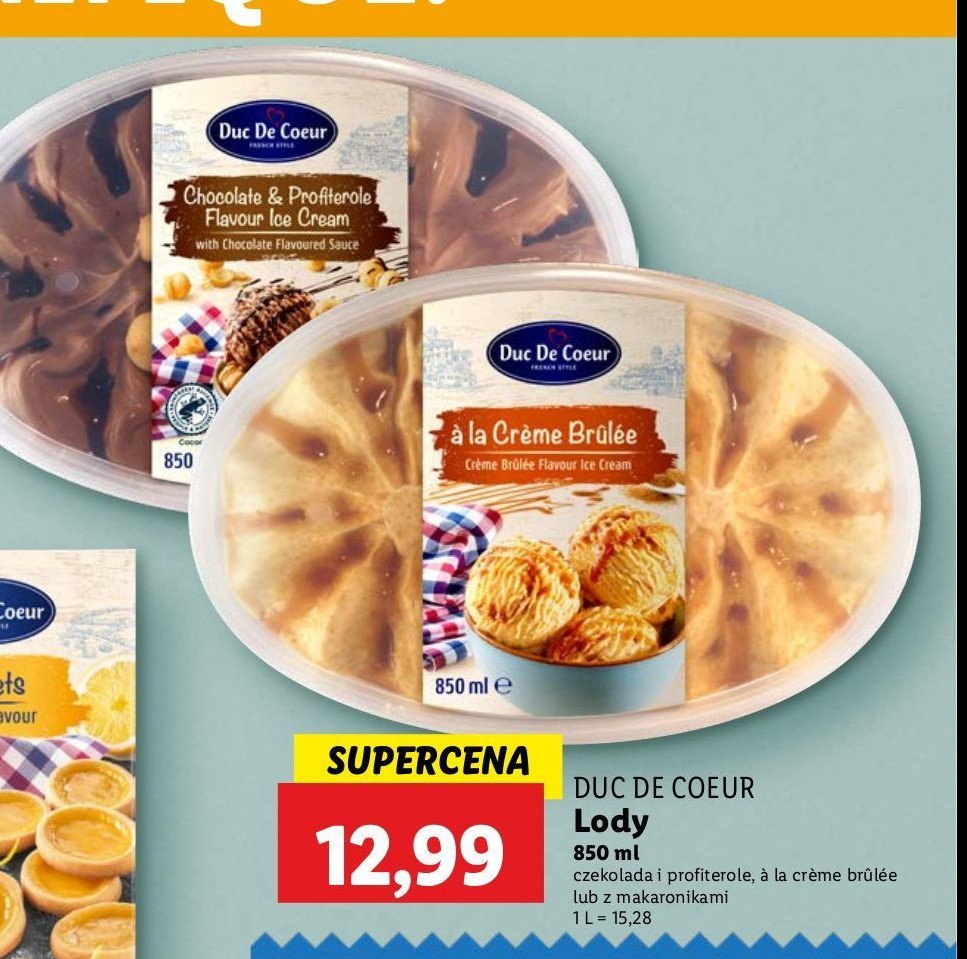 Lody chocolate & profitelore Duc de coeur promocja