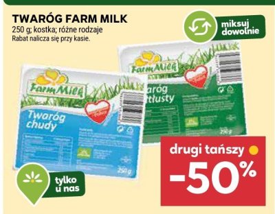 Twaróg FARM MILK 250g promocja w Stokrotka