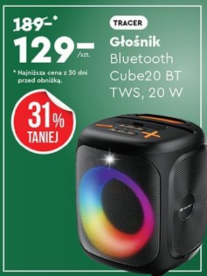 Głośnik bluetooth Cube20 BT TWS, 20 W Tracer promocja w Biedronka