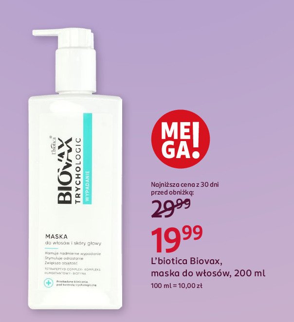 Maska do włosów Biovax trychologic promocja w Rossmann