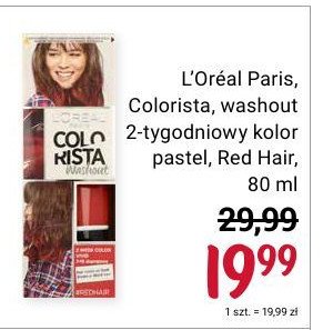 Farba do włosów 2-tygodniowy kolor pastel red hair L'oreal colorista washout promocja