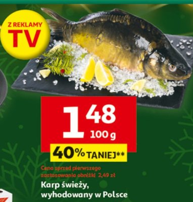 Karp świeży, wyhodowany w Polsce promocja w Auchan
