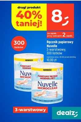 Ręcznik papierowy Nuvelle 3-warstwowy, 300 listków promocja w Dealz