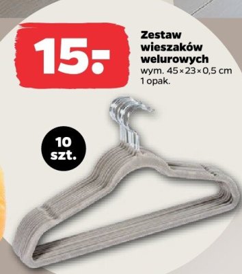 Zestaw wieszaków welurowych 45x23x0,5 cm promocja w Netto