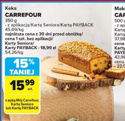 Keks CARREFOUR 350 g promocja w Carrefour