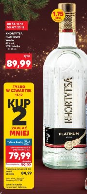 Wódka Khortytsa Platinum 40% alk. 1,75l  promocja w Kaufland