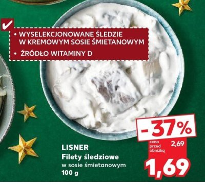 Filety śledziowe w sosie śmietanowym LISNER 100 g promocja w Kaufland