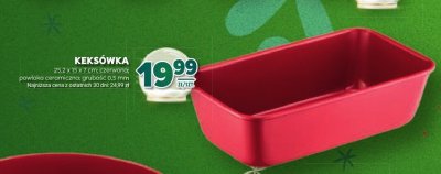 Keksówka 25,2 x 16,2,7 cm czerwona powłoka ceramiczna grubość 0,5 mm promocja w Stokrotka