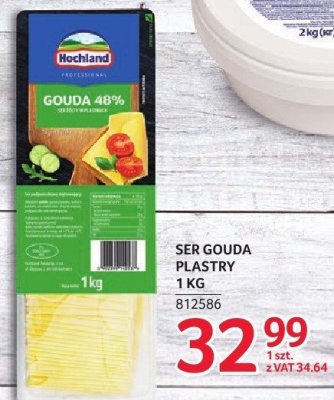 Ser Gouda plastry 1kg promocja w Selgros