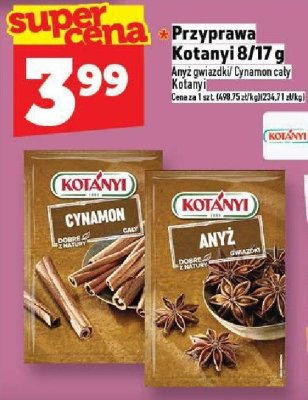 Przyprawa Kotanyi Cynamon/Anyż 8/17 g promocja w TOPAZ