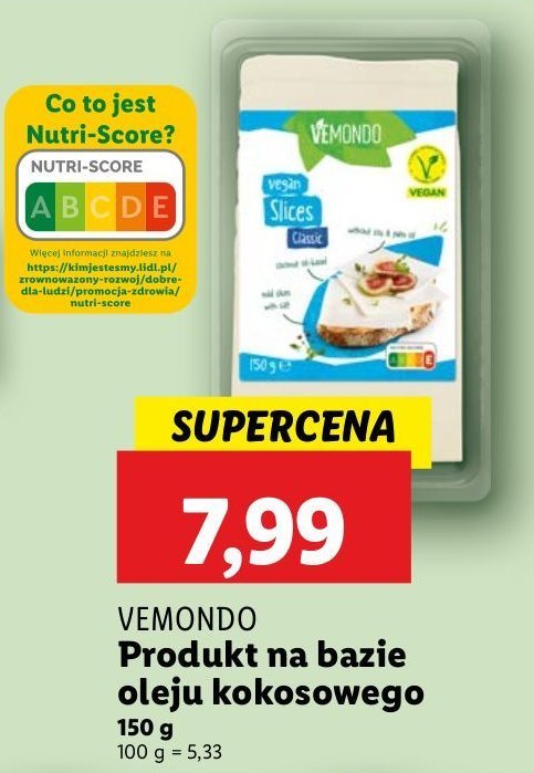 Ser classic na bazie oleju kokosowego Vemondo promocja w Lidl