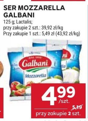 Ser SER MOZZARELLA GALBANI promocja w Stokrotka